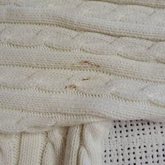 L.L. Bean Sz. XL White Knit Chunky Turtleneck Sweater - Picture 8 of 8